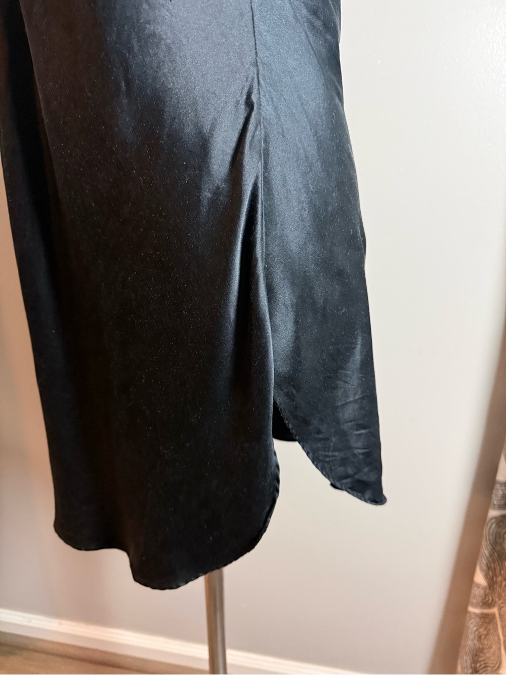 Victoria's Secret Vintage Gold Label Black Silk Slip Dress SZ S - Picture 5 of 9